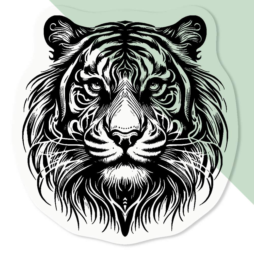 'Tribal Tiger Head' Clear Sticker Decals (DC055025) - Picture 7 of 30
