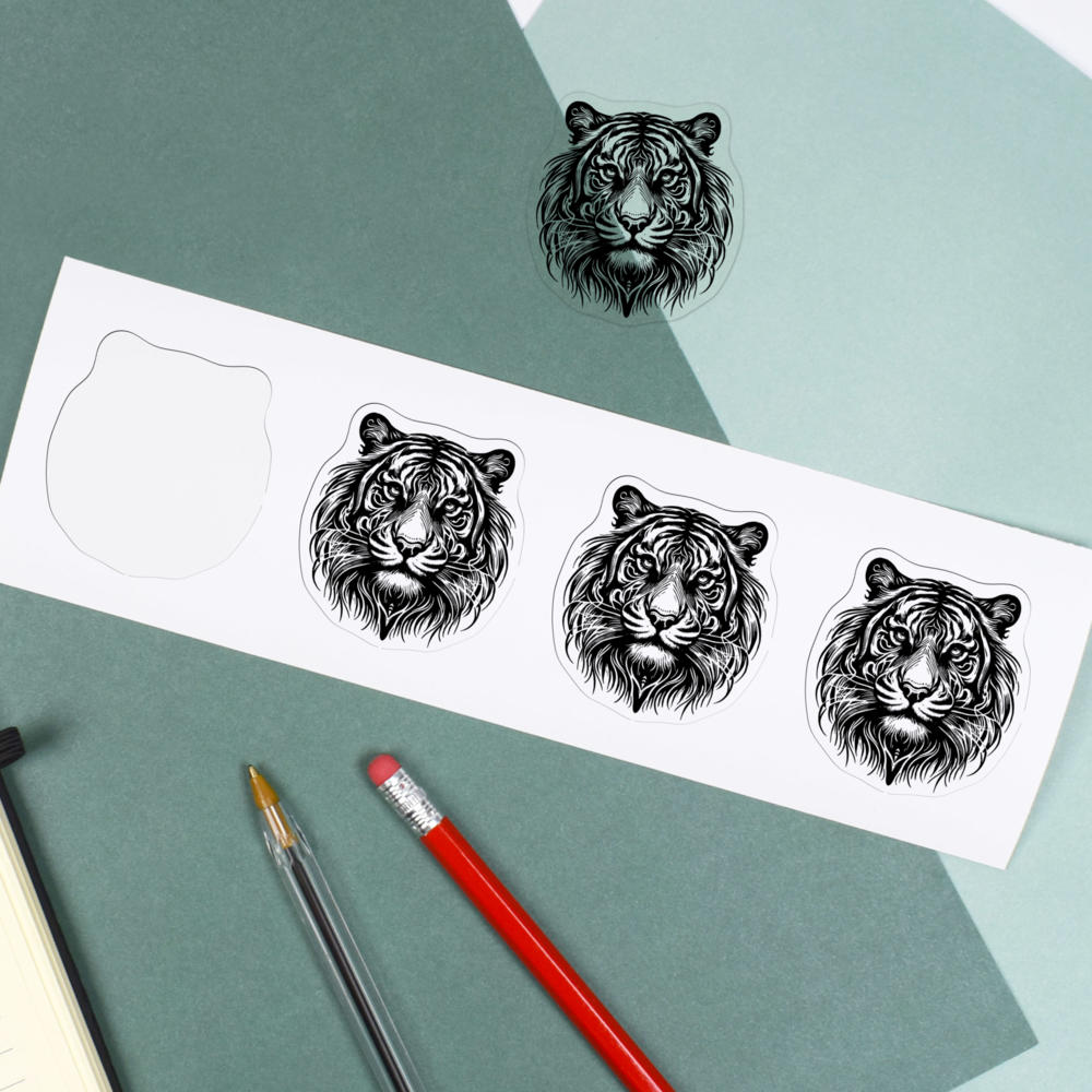 'Tribal Tiger Head' Clear Sticker Decals (DC055025) - Picture 8 of 30
