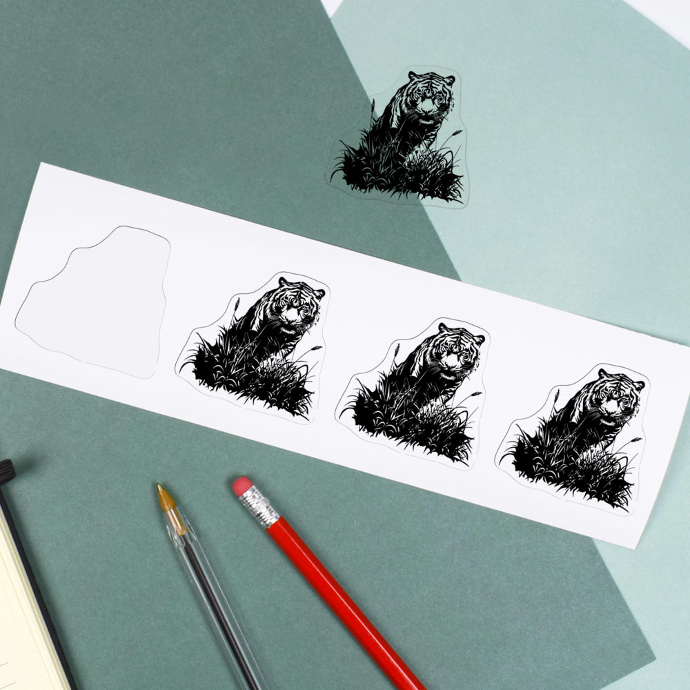 'Tiger in Grass' Clear Sticker Decals (DC055207) - Picture 8 of 30
