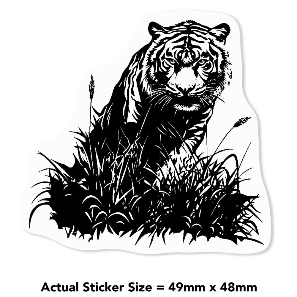 'Tiger in Grass' Clear Sticker Decals (DC055207) - Picture 9 of 30