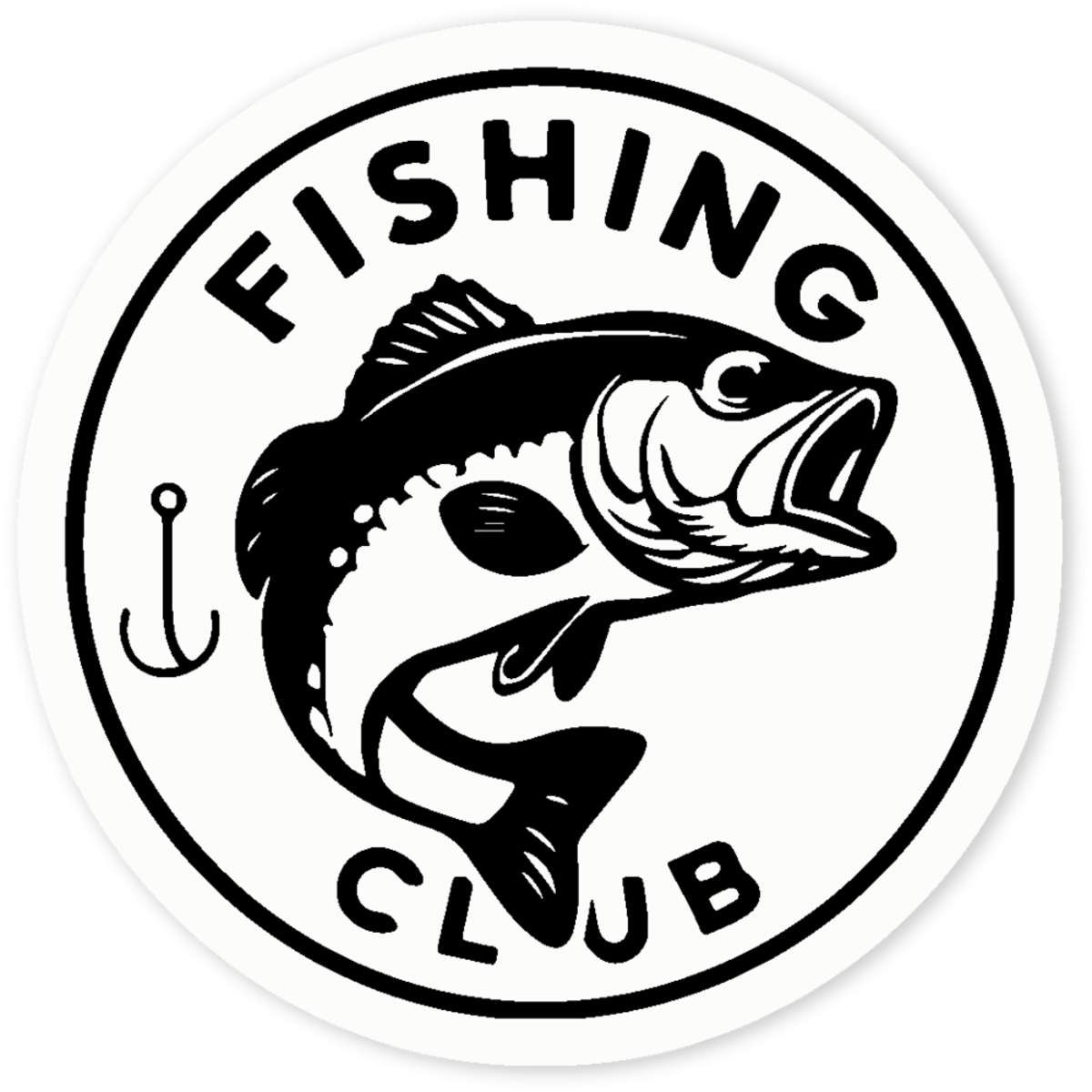 'Fishing Club Emblem' Clear Sticker Decals (DC055500)