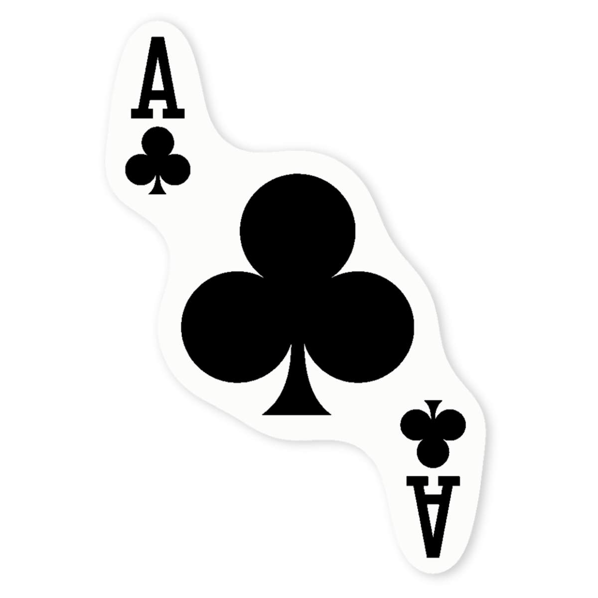 4 x 'Ace Of Clubs' Clear Premium Vinyl Decal Stickers – Waterproof, Durable & Easy to Apply - For Car Bumpers, Windows, Bins & More - Small (50mm) (DC00147908)