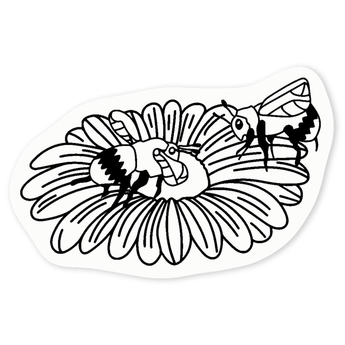 'Daisy & Bees' Clear Sticker Decals (DC057251)