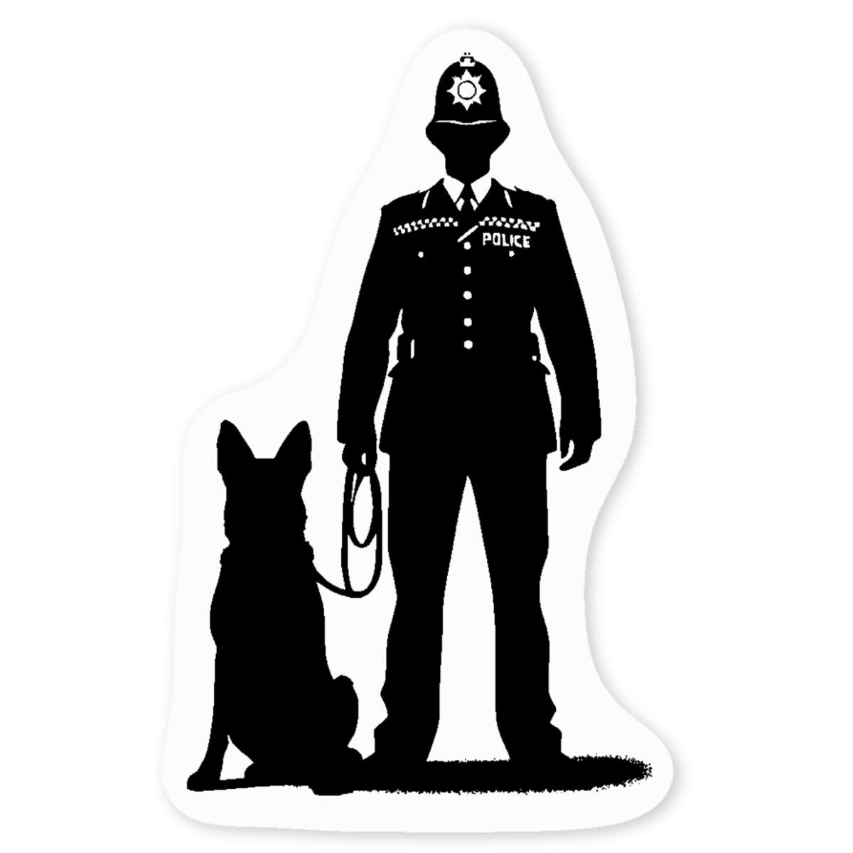 'Policeman Standing With Dog' Clear Sticker Decals (DC057353)