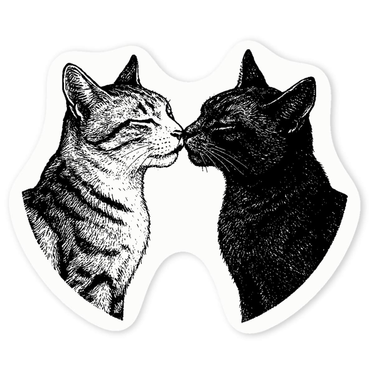 'Cat Couple' Clear Sticker Decals (DC057520)