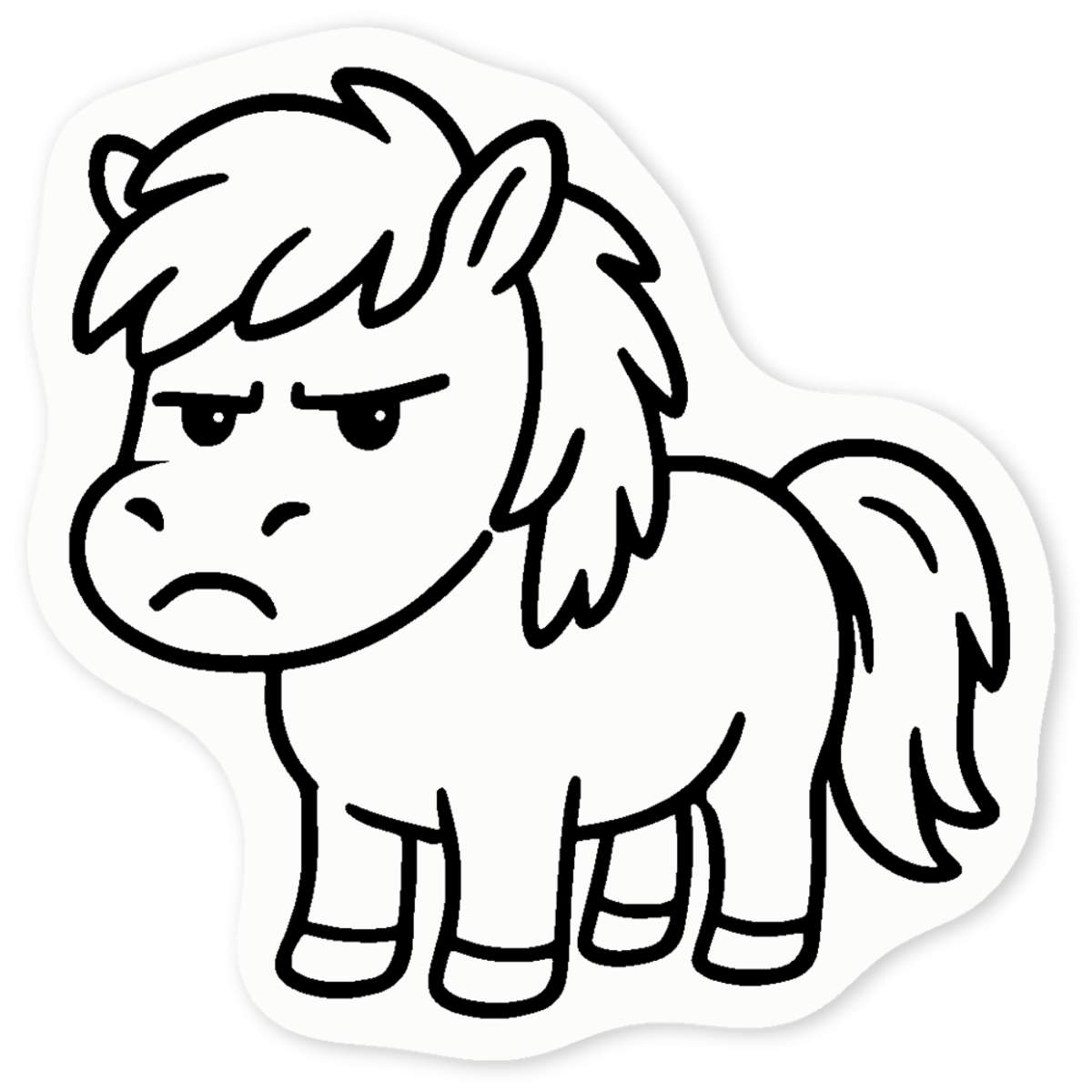 'Grumpy Pony' Clear Sticker Decals (DC057981)