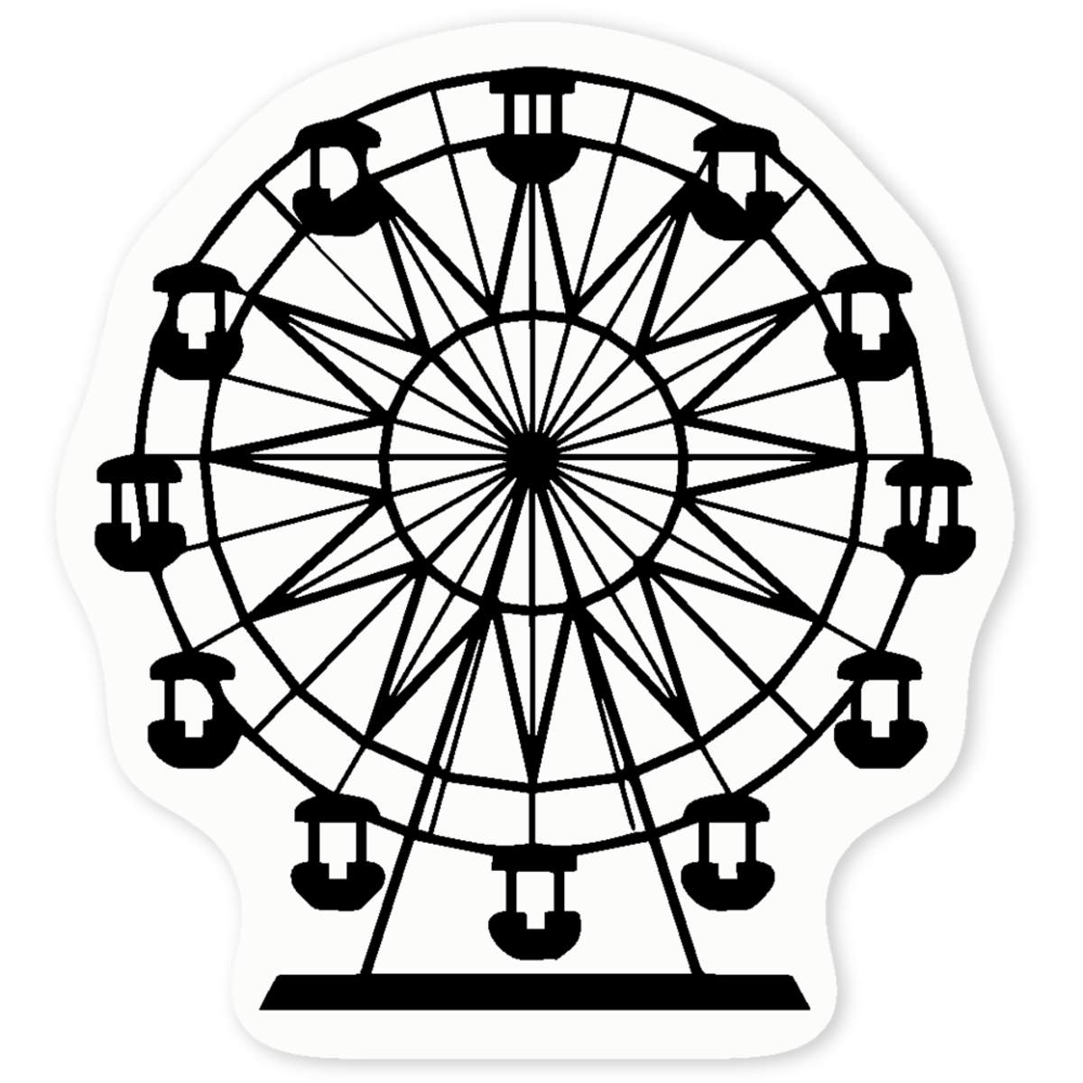 'Ferris Wheel' Clear Vinyl Decal Sticker - Waterproof Permanent Vinyl Decal for Cars, Windows and Bins (DC060785)
