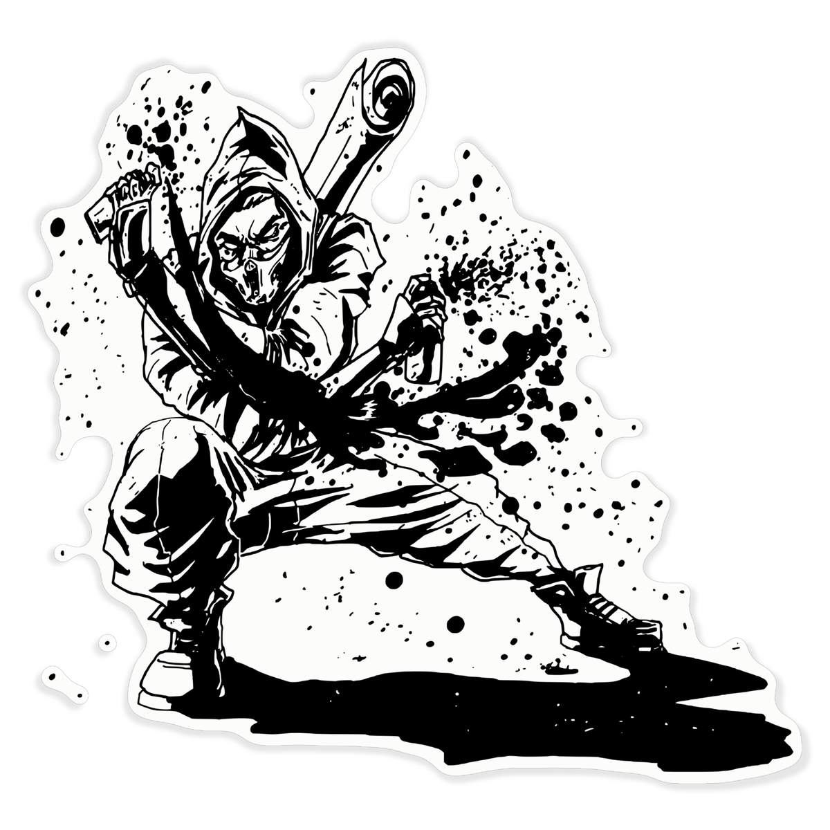 'Graffiti Ninja' Clear Premium Vinyl Decal Stickers – Waterproof, Durable & Easy to Apply - For Car Bumpers, Windows, Bins & More - XL (460mm) (DC00002636)