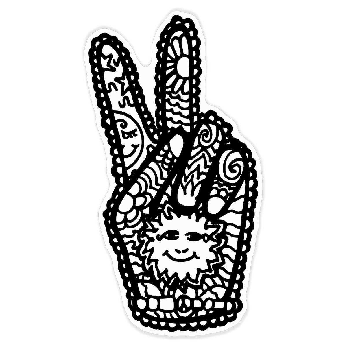 'Patterned Peace Sign' Vinyl Decal Sticker - Clear, 46cm - Waterproof Permanent Graphic for Cars, Windows, Bins and Smooth Surfaces (DC00003540)