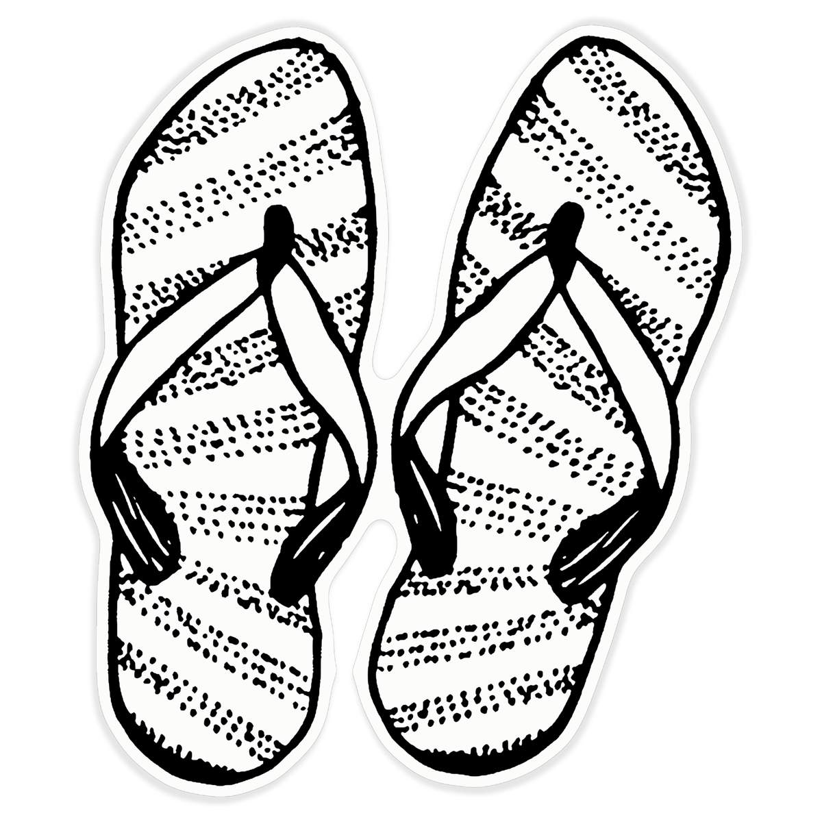 'Flipflops' Clear Premium Vinyl Decal Stickers – Waterproof, Durable & Easy to Apply - For Car Bumpers, Windows, Bins & More - XL (460mm) (DC00014564)