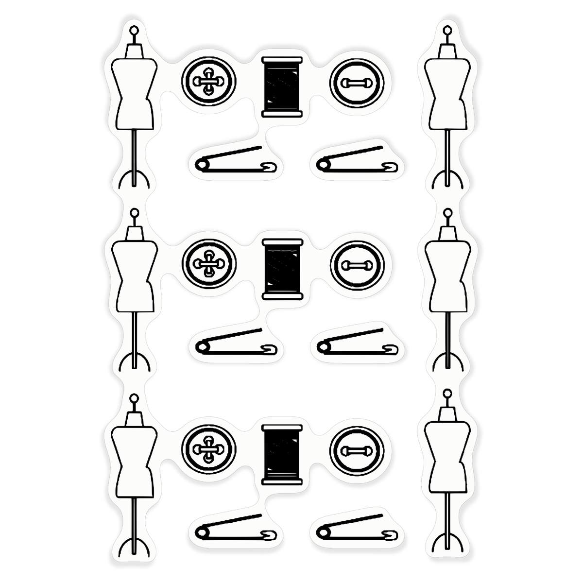 'Sewing Pattern' Vinyl Decal Sticker - Clear, 46cm - Waterproof Permanent Graphic for Cars, Windows, Bins and Smooth Surfaces (DC00028564)