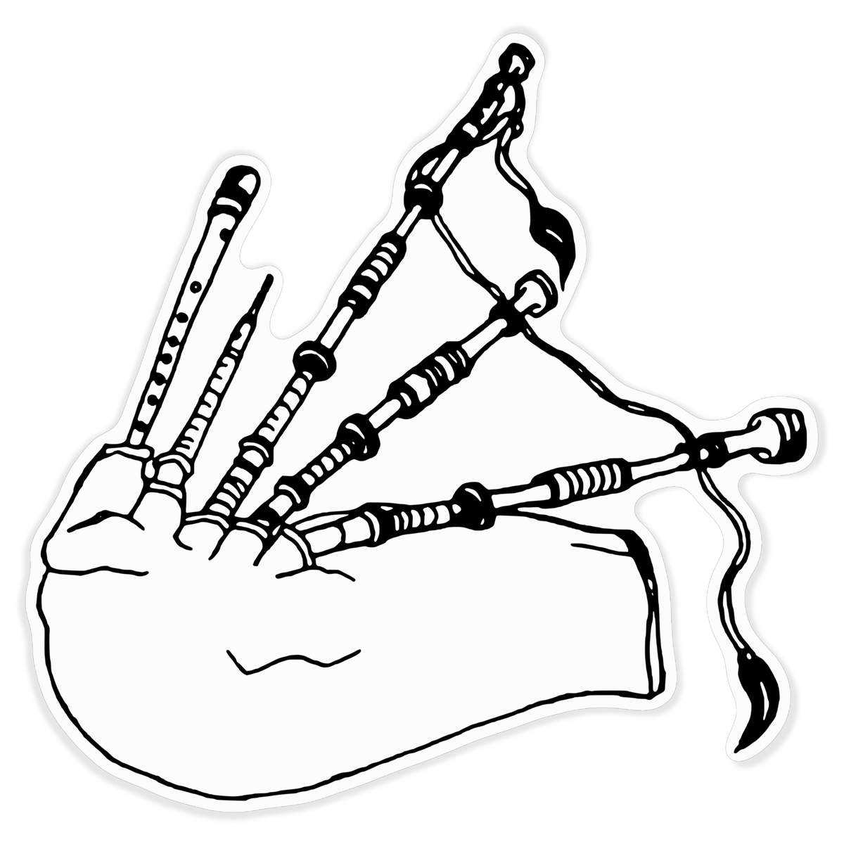 'Musical Bagpipes' Clear Premium Vinyl Decal Stickers – Waterproof, Durable & Easy to Apply - For Car Bumpers, Windows, Bins & More - XL (460mm) (DC00035956)