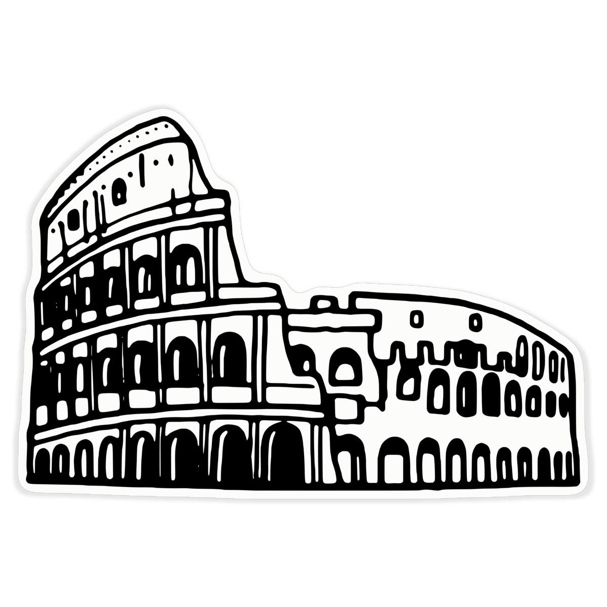 'Rome Colosseum' Clear Premium Vinyl Decal Stickers – Waterproof, Durable & Easy to Apply - For Car Bumpers, Windows, Bins & More - XL (460mm) (DC00045836)