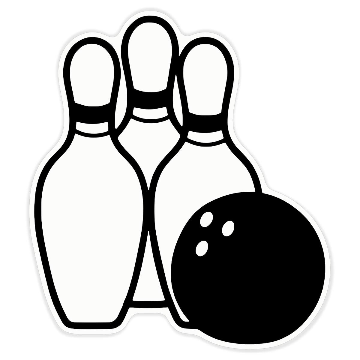 'Bowling Ball & Pins' Clear Premium Vinyl Decal Stickers – Waterproof, Durable & Easy to Apply - For Car Bumpers, Windows, Bins & More - XL (460mm) (DC00048076)