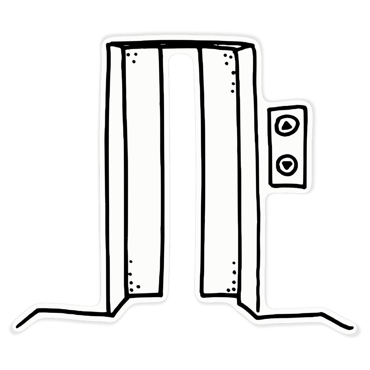'Elevator Doors' Clear Premium Vinyl Decal Stickers – Waterproof, Durable & Easy to Apply - For Car Bumpers, Windows, Bins & More - XL (460mm) (DC00059044)