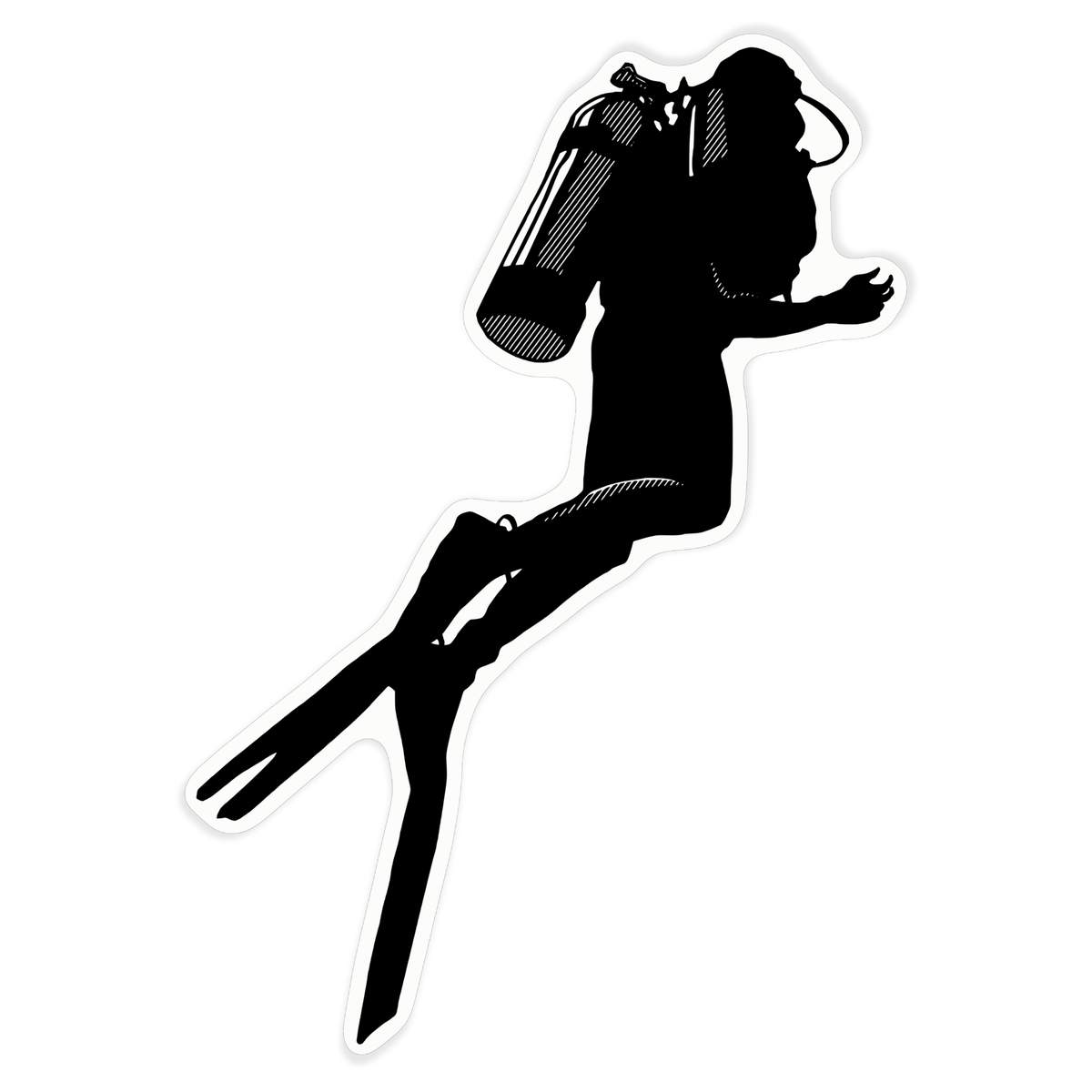 'Scuba Diver' Clear Premium Vinyl Decal Stickers – Waterproof, Durable & Easy to Apply - For Car Bumpers, Windows, Bins & More - XL (460mm) (DC00063380)