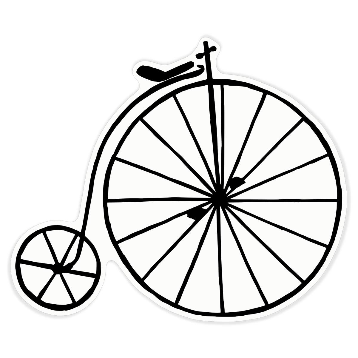 'Penny Farthing' Vinyl Decal Sticker - Clear, 46cm - Waterproof Permanent Graphic for Cars, Windows, Bins and Smooth Surfaces (DC00066052)
