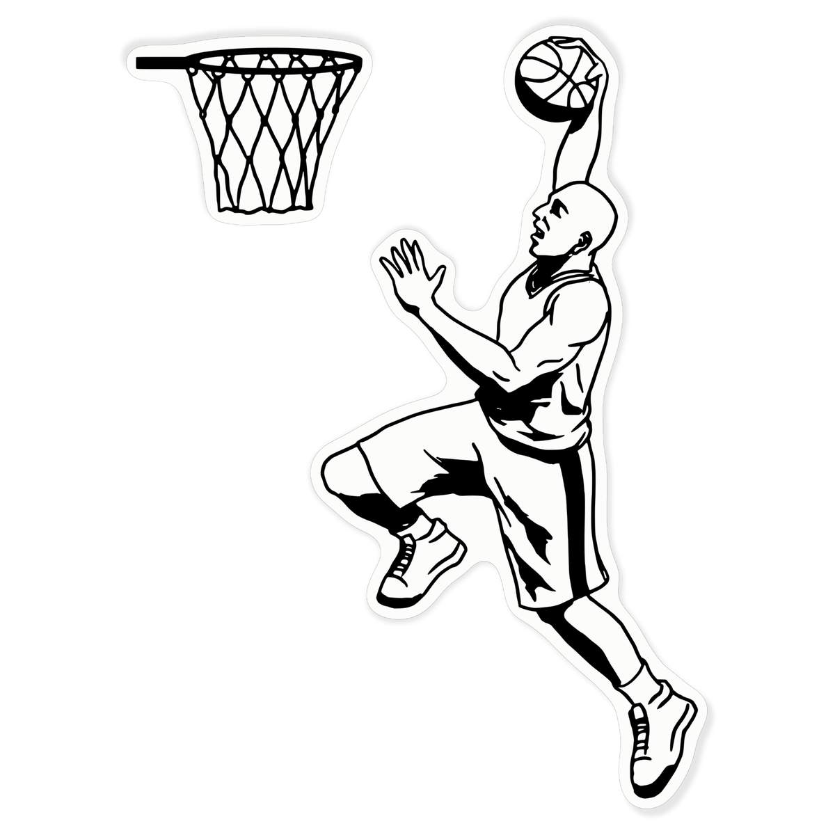 'Basketball Player' Clear Premium Vinyl Decal Stickers – Waterproof, Durable & Easy to Apply - For Car Bumpers, Windows, Bins & More - XL (460mm) (DC00072572)