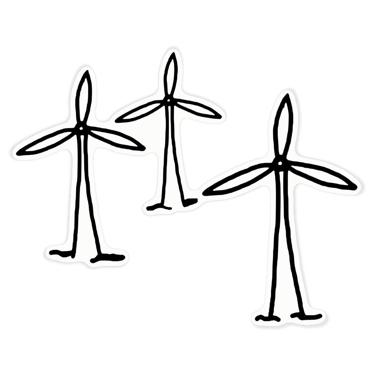 'Wind Turbines' Clear Premium Vinyl Decal Stickers – Waterproof, Durable & Easy to Apply - For Car Bumpers, Windows, Bins & More - XL (460mm) (DC00074180)
