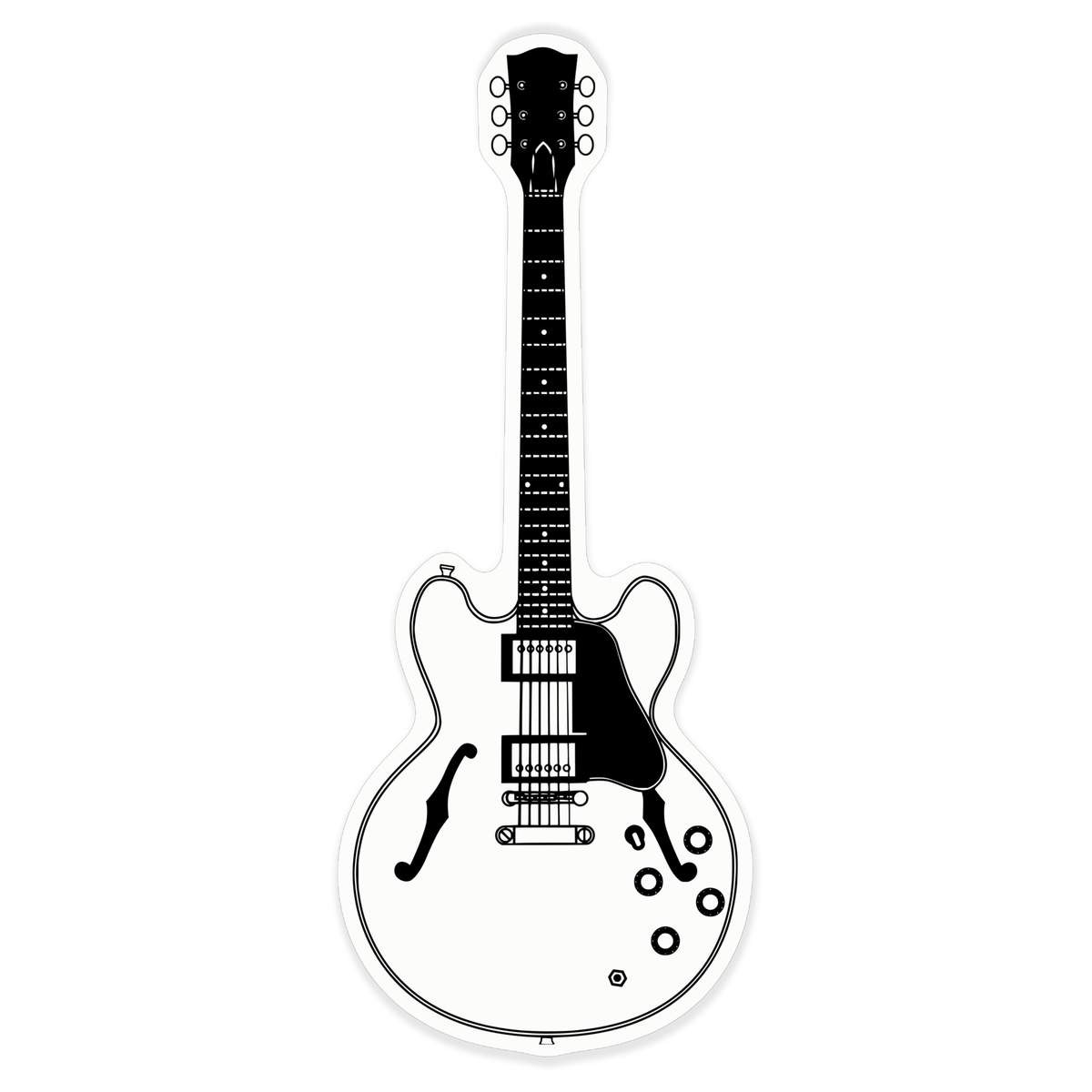 'Semi Acoustic Guitar' Clear Premium Vinyl Decal Stickers – Waterproof, Durable & Easy to Apply - For Car Bumpers, Windows, Bins & More - XL (460mm) (DC00077404)