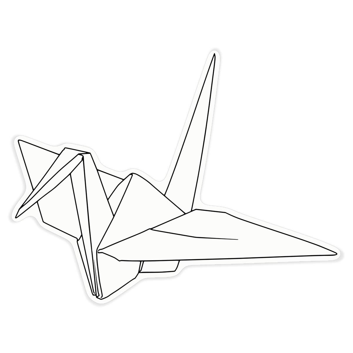 'Origami Crane' Clear Premium Vinyl Decal Stickers – Waterproof, Durable & Easy to Apply - For Car Bumpers, Windows, Bins & More - XL (460mm) (DC00082836)