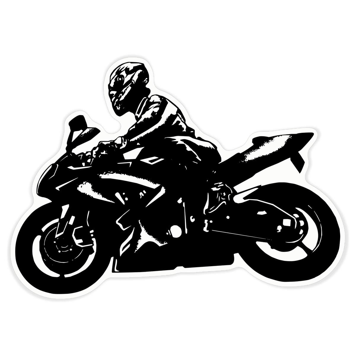 'Motorcyclist' Clear Premium Vinyl Decal Stickers – Waterproof, Durable & Easy to Apply - For Car Bumpers, Windows, Bins & More - XL (460mm) (DC00091100)