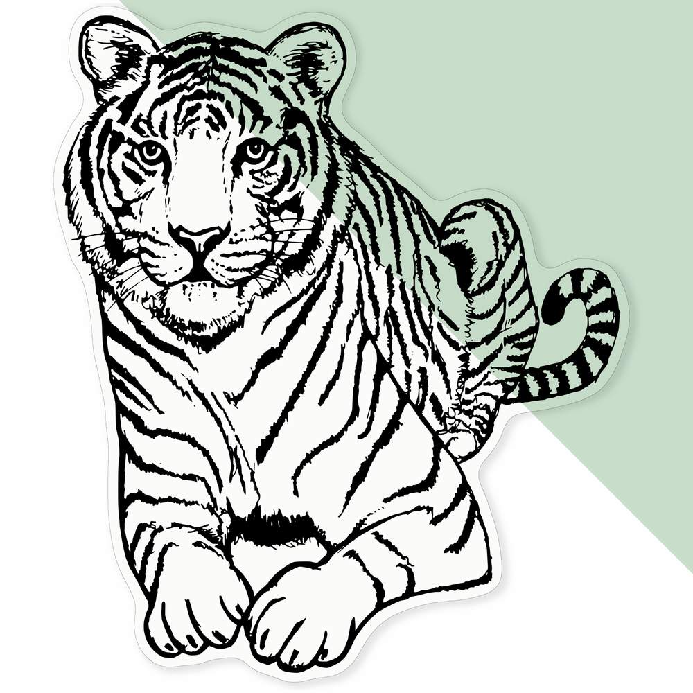 'Sitting Tiger' Clear Sticker Decals (DC034525) - Picture 25 of 30
