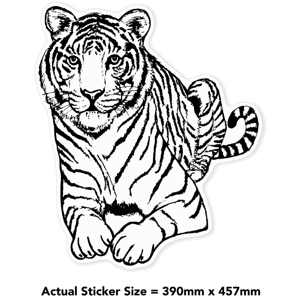 'Sitting Tiger' Clear Sticker Decals (DC034525) - Picture 27 of 30