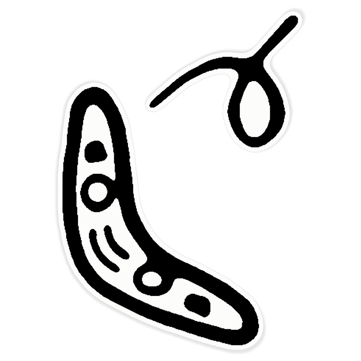 'Flying Boomerang' Clear Premium Vinyl Decal Stickers – Waterproof, Durable & Easy to Apply - For Car Bumpers, Windows, Bins & More - XL (460mm) (DC00111740)