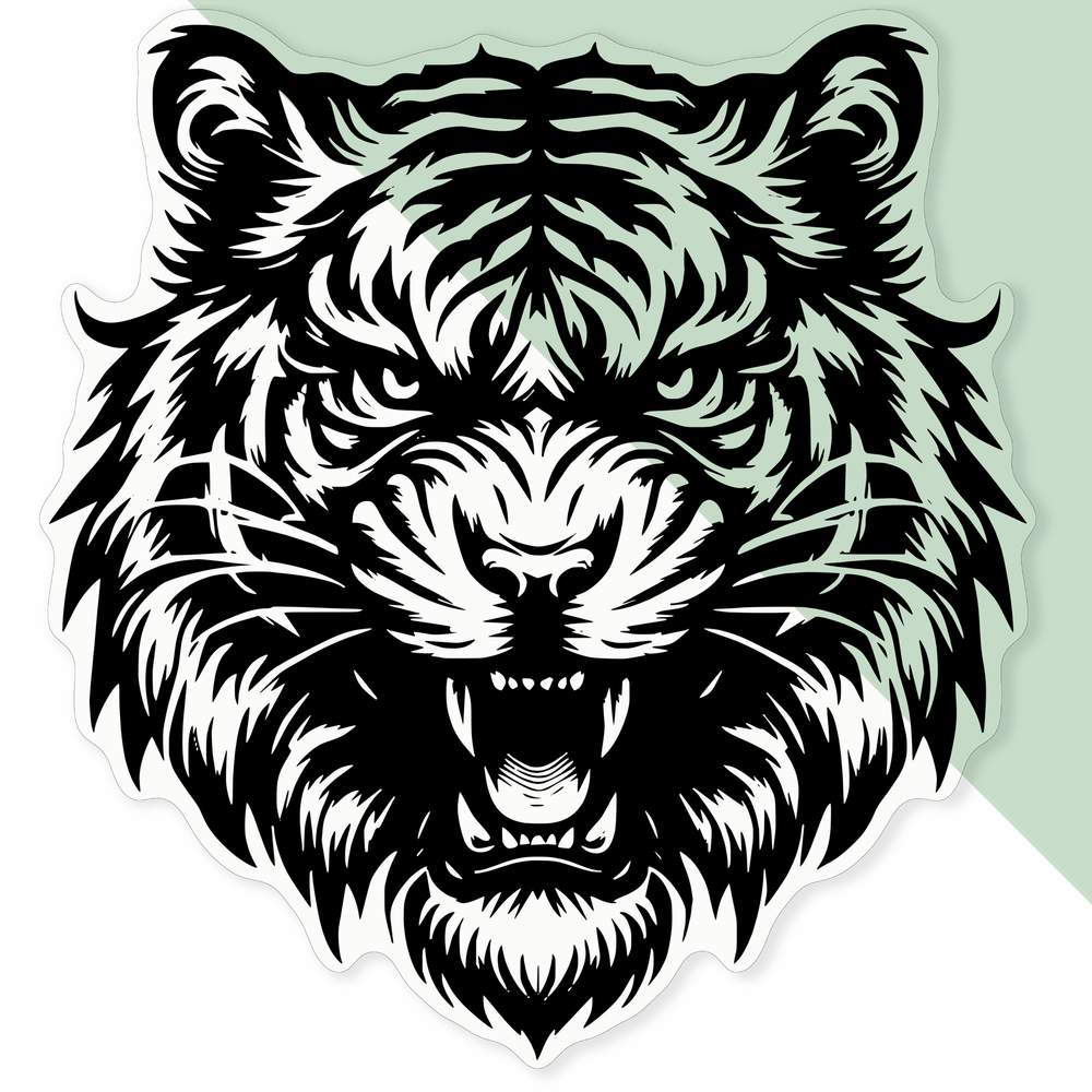 'Angry Tiger' Clear Sticker Decals (DC045519) - Picture 25 of 30
