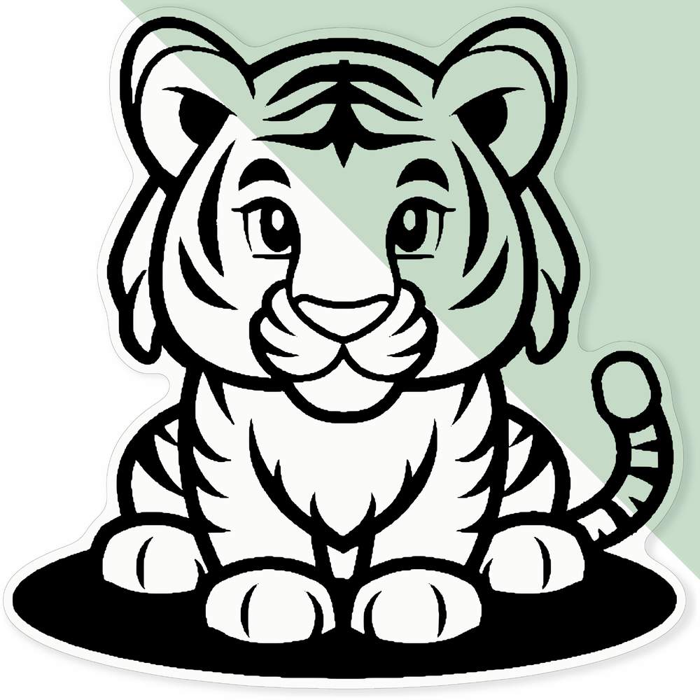 'Cute Tiger Sitting' Clear Sticker Decals (DC045855) - Picture 25 of 30