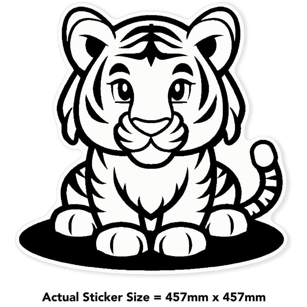 'Cute Tiger Sitting' Clear Sticker Decals (DC045855) - Picture 27 of 30