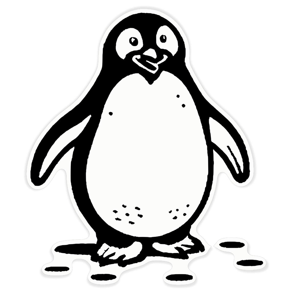 'Penguin Waddling on the Ice' Clear Premium Vinyl Decal Stickers – Waterproof, Durable & Easy to Apply - For Car Bumpers, Windows, Bins & More - XL (460mm) (DC00128687)