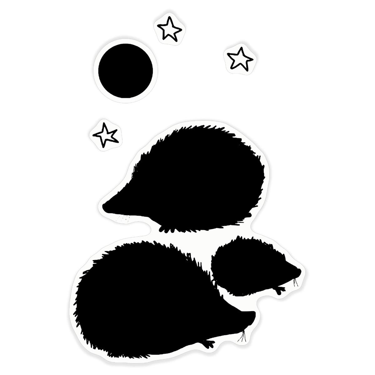 'Hedgehog Family' Vinyl Decal Sticker - Clear, 46cm - Waterproof Permanent Graphic for Cars, Windows, Bins and Smooth Surfaces (DC00129763)