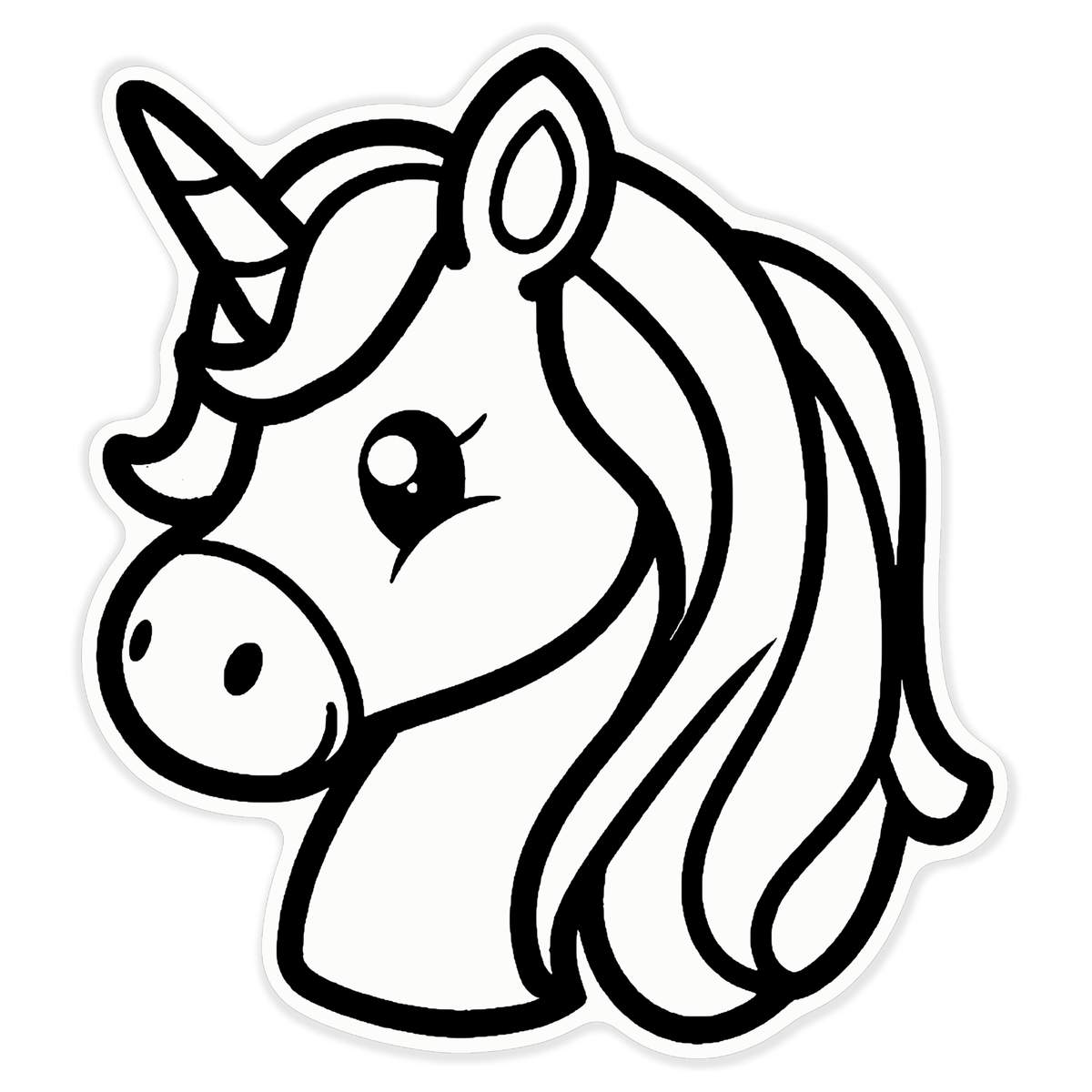 'Unicorn Head' Clear Premium Vinyl Decal Stickers – Waterproof, Durable & Easy to Apply - For Car Bumpers, Windows, Bins & More - XL (460mm) (DC00130655)