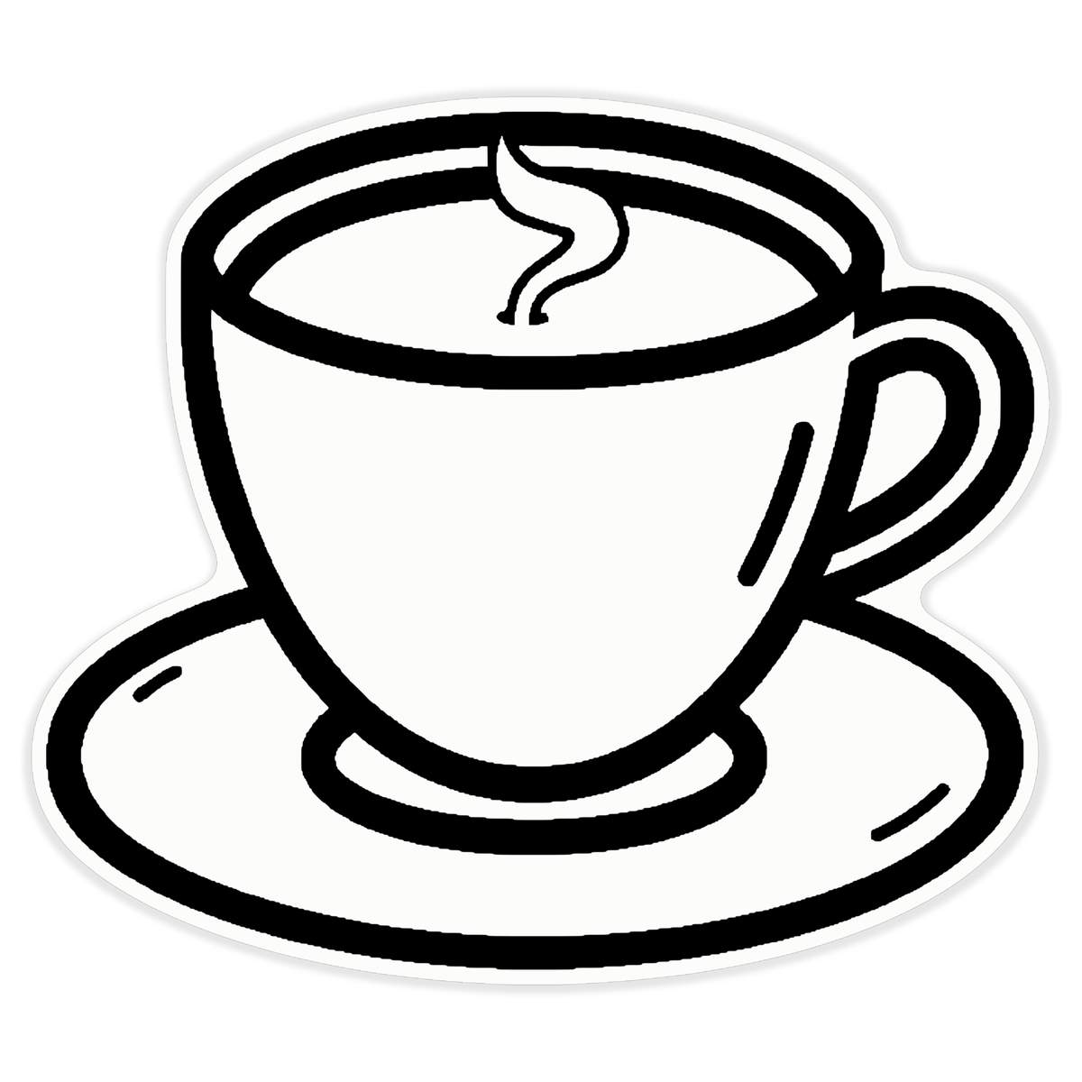 'Cup of Coffee' Vinyl Decal Sticker - Clear, 46cm - Waterproof Permanent Graphic for Cars, Windows, Bins and Smooth Surfaces (DC00130763)