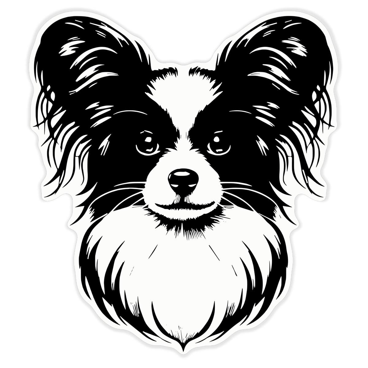 'Papillon Dog' Clear Premium Vinyl Decal Stickers – Waterproof, Durable & Easy to Apply - For Car Bumpers, Windows, Bins & More - XL (460mm) (DC00134031)