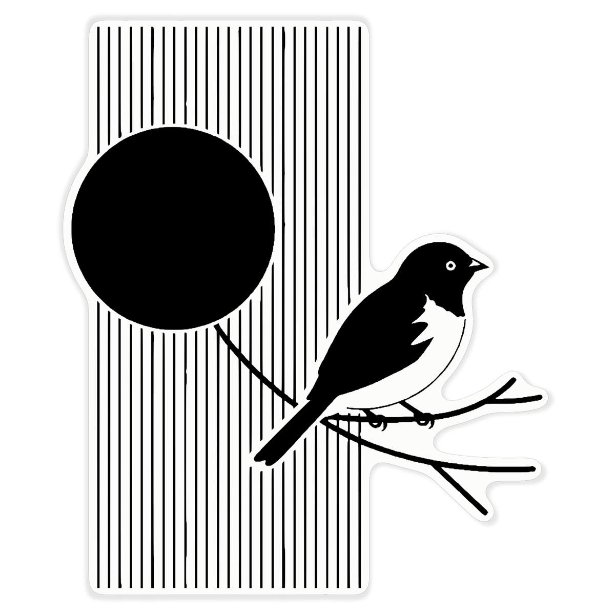'Minimalistic Bird with Moon' Clear Premium Vinyl Decal Stickers – Waterproof, Durable & Easy to Apply - For Car Bumpers, Windows, Bins & More - XL (460mm) (DC00134271)