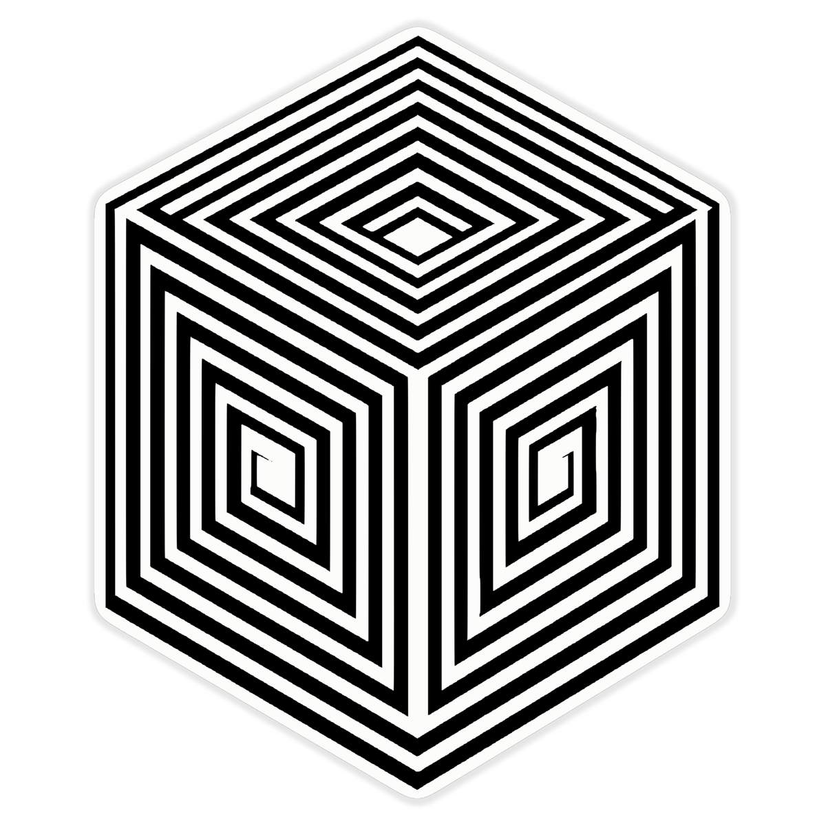 'Illusion Cube' Clear Premium Vinyl Decal Stickers – Waterproof, Durable & Easy to Apply - For Car Bumpers, Windows, Bins & More - XL (460mm) (DC00134407)