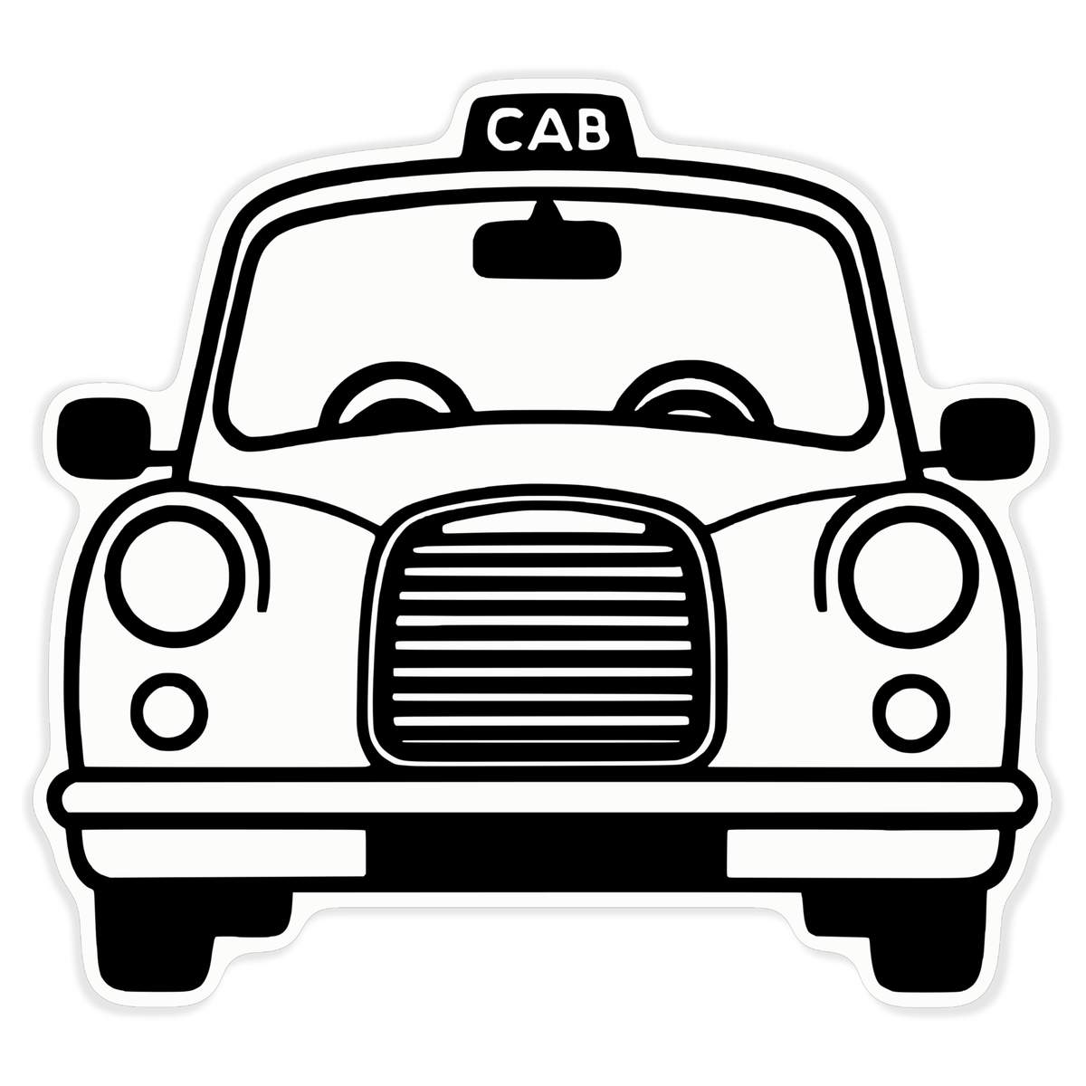 'Black Taxi Cab' Clear Premium Vinyl Decal Stickers – Waterproof, Durable & Easy to Apply - For Car Bumpers, Windows, Bins & More - XL (460mm) (DC00137007)