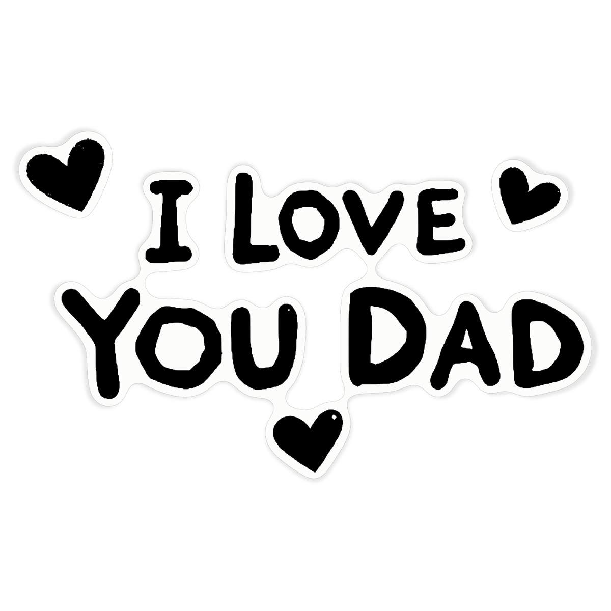 'I Love You Dad with Hearts' Clear Premium Vinyl Decal Stickers – Waterproof, Durable & Easy to Apply - For Car Bumpers, Windows, Bins & More - XL (460mm) (DC00138391)