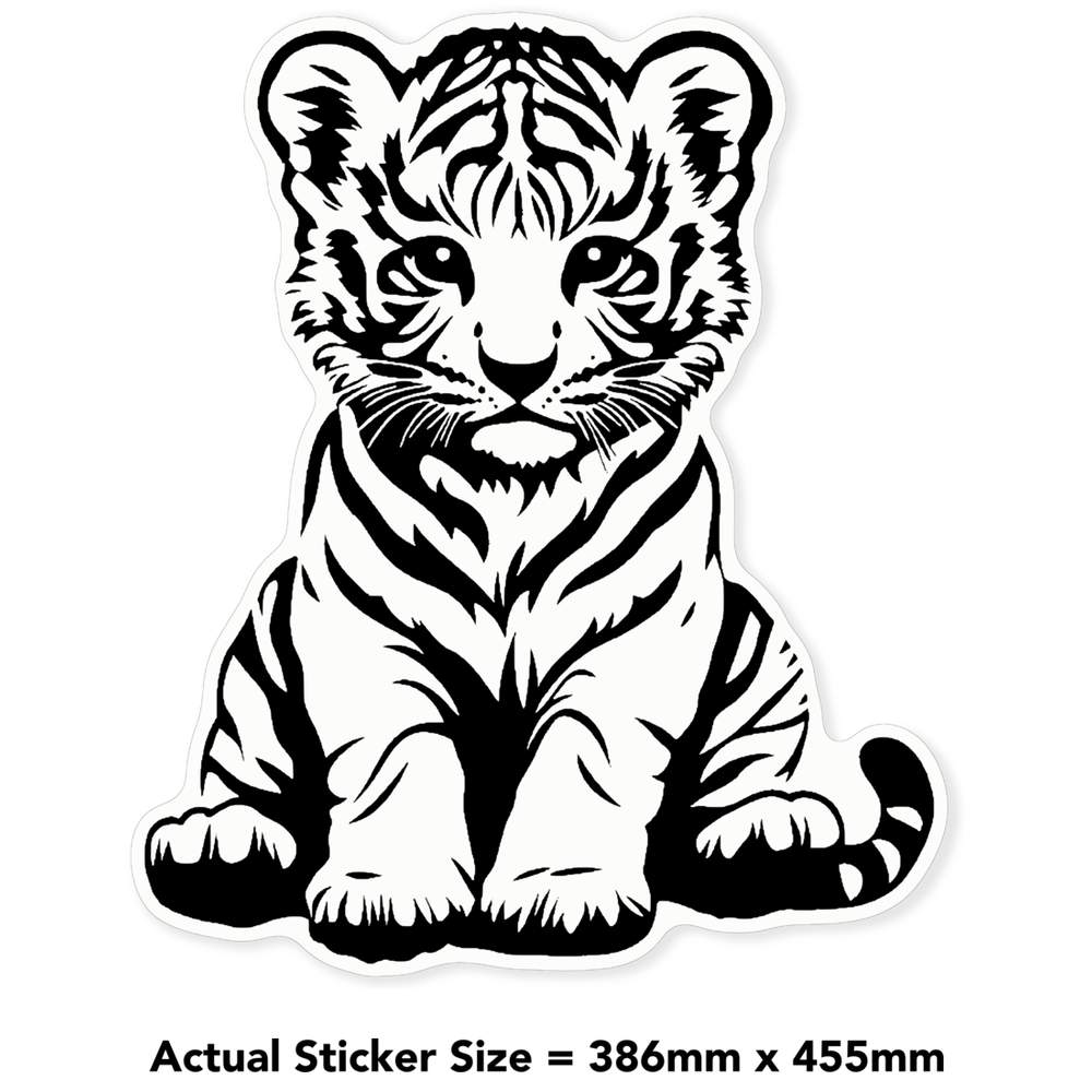 'Tiger Cub Sitting' Clear Sticker Decals (DC051733) - Picture 27 of 30