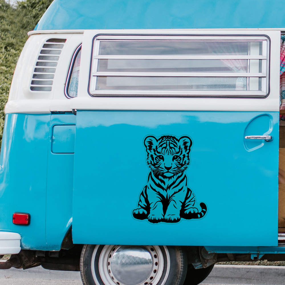 'Tiger Cub Sitting' Clear Sticker Decals (DC051733) - Picture 28 of 30