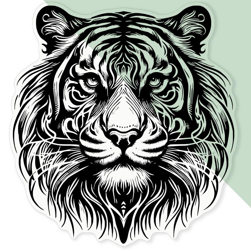 'Tribal Tiger Head' Clear Sticker Decals (DC055025) - Picture 25 of 30