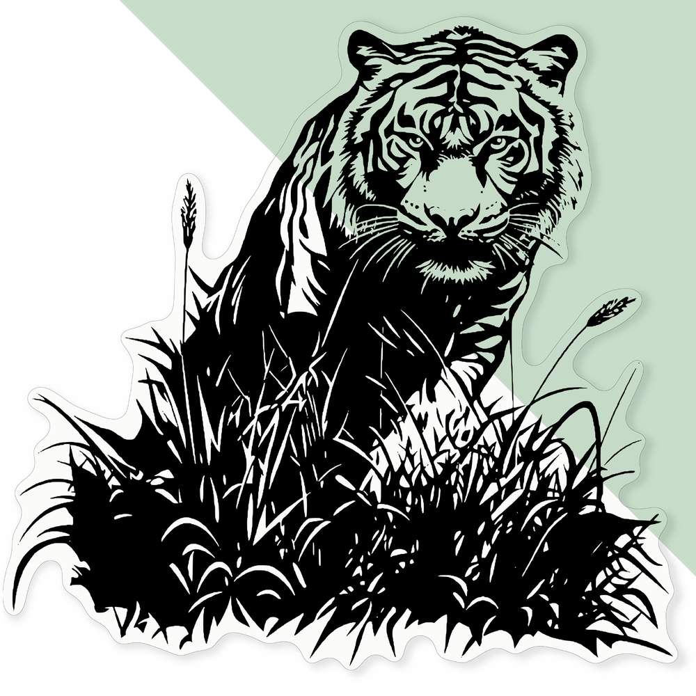 'Tiger in Grass' Clear Sticker Decals (DC055207) - Picture 25 of 30