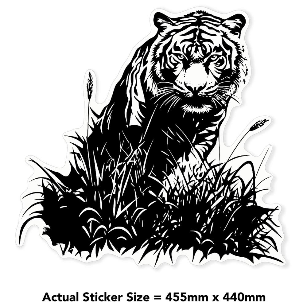 'Tiger in Grass' Clear Sticker Decals (DC055207) - Picture 27 of 30