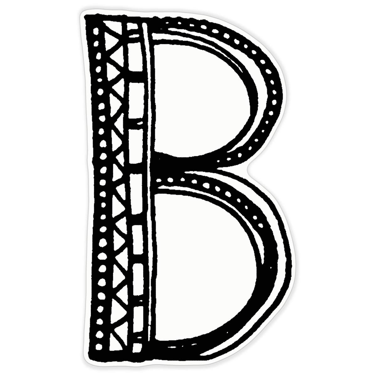 'Initial B' Clear Premium Vinyl Decal Stickers – Waterproof, Durable & Easy to Apply - For Car Bumpers, Windows, Bins & More - XXL (720mm) (DC00151112)