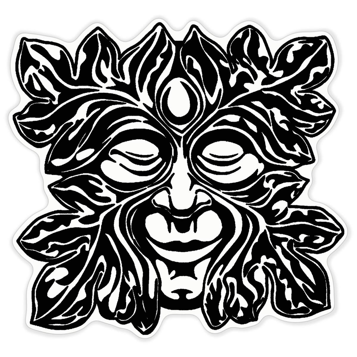 'Green Man' Clear Premium Vinyl Decal Stickers – Waterproof, Durable & Easy to Apply - For Car Bumpers, Windows, Bins & More - XXL (720mm) (DC00153333)