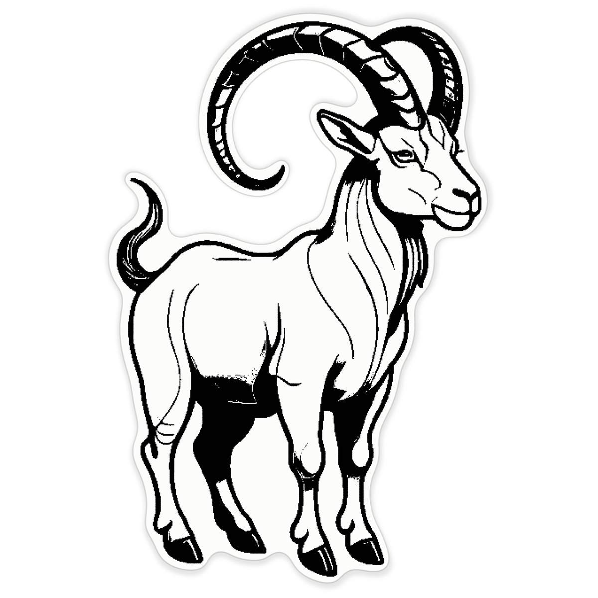 'Capricorn Standing Goat' Clear Premium Vinyl Decal Stickers – Waterproof, Durable & Easy to Apply - For Car Bumpers, Windows, Bins & More - XXL (720mm) (DC00158449)