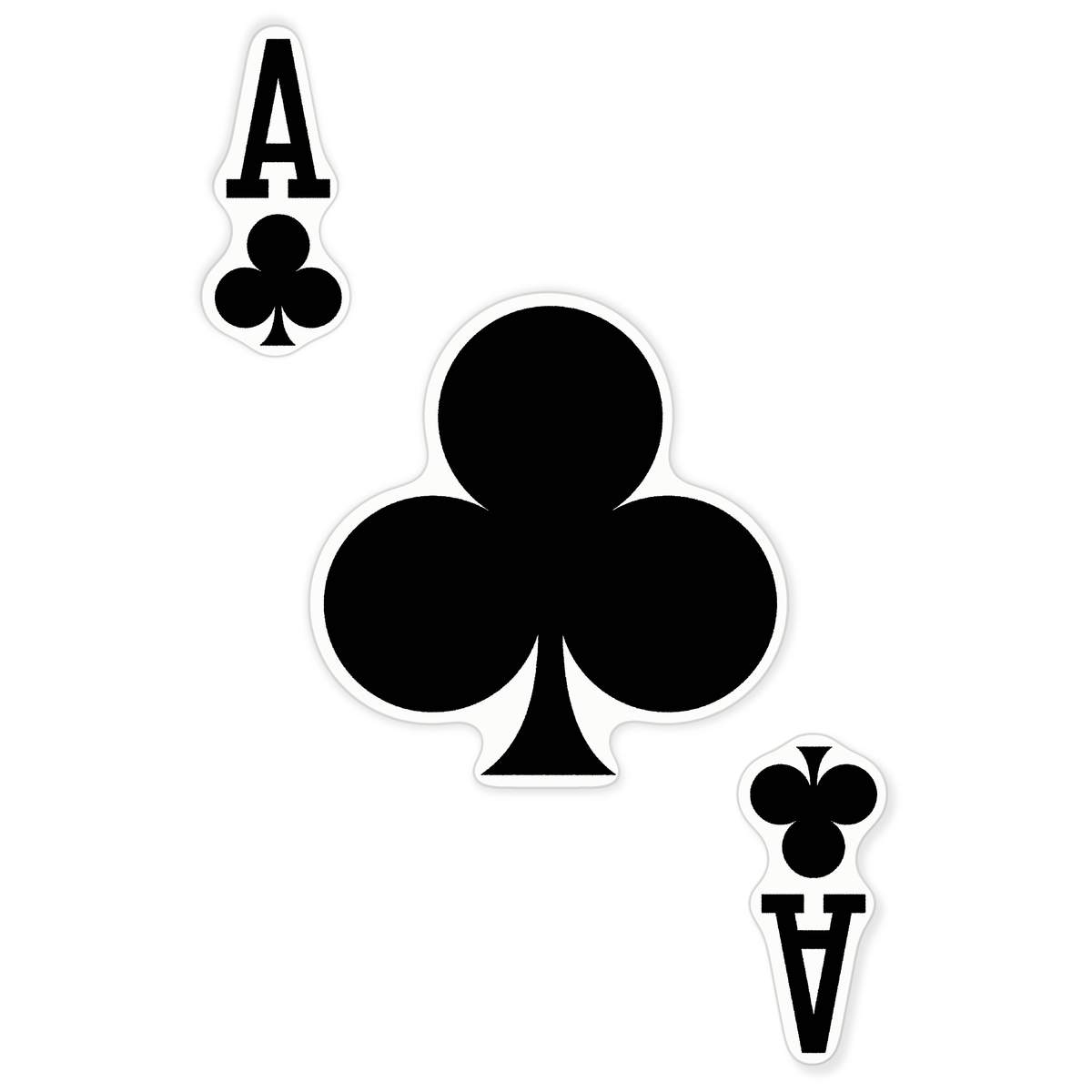 'Ace Of Clubs' Clear Premium Vinyl Decal Stickers – Waterproof, Durable & Easy to Apply - For Car Bumpers, Windows, Bins & More - XXL (720mm) (DC00162870)